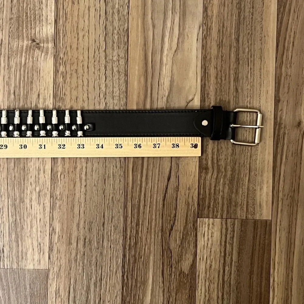 🧚‍♀️🧚‍♀️🧚‍♀️Auth CELINE Small Triomphe Belt Black Gold Leather Hardware - Picture 3 of 3